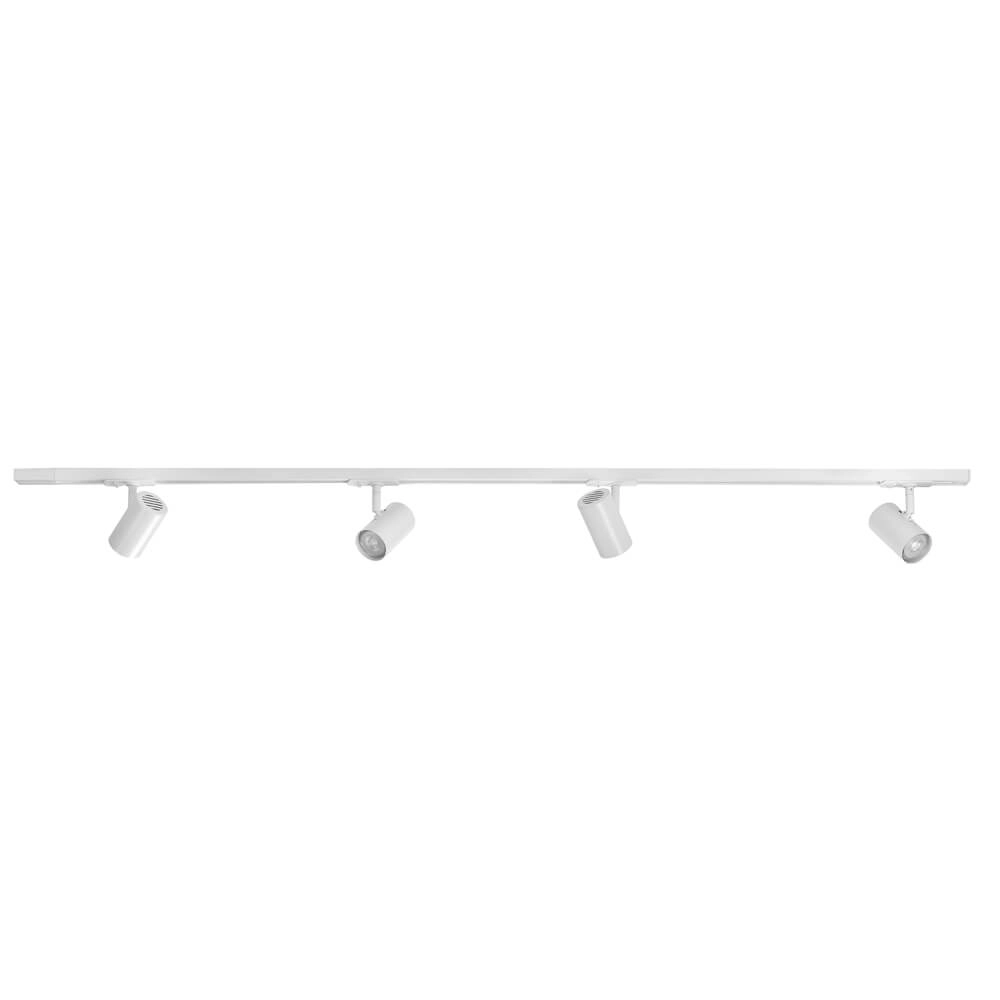 1-phase rail set 150cm Cilinder white with 4 spots