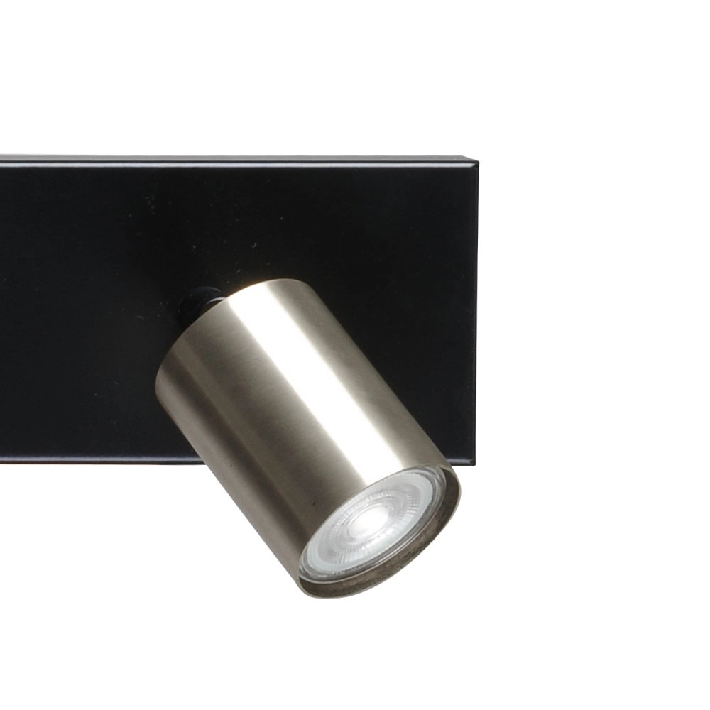 Black ceiling lamp Bounce with 2 nickel spots Masterlight 8718121219943
