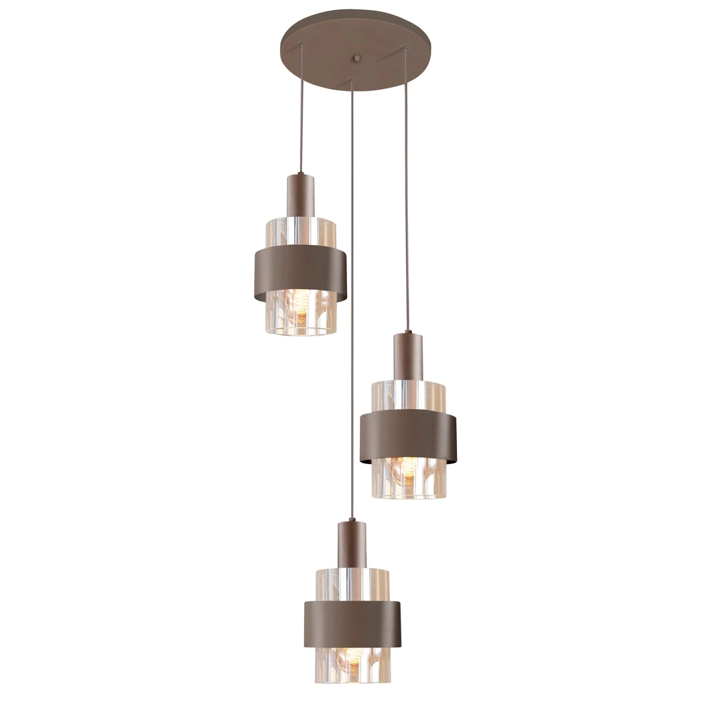 Design pendant lamp Marrone tea brown 3-light
