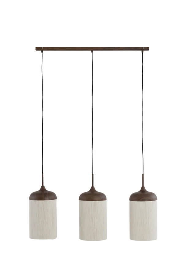 Pendant lamp 3-lights Dania dark wood print Light & Living 8717807759612