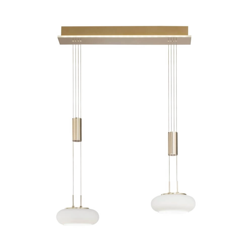 2-light pendant lamp Q-Etienne brass Paul Neuhaus 4012248350416