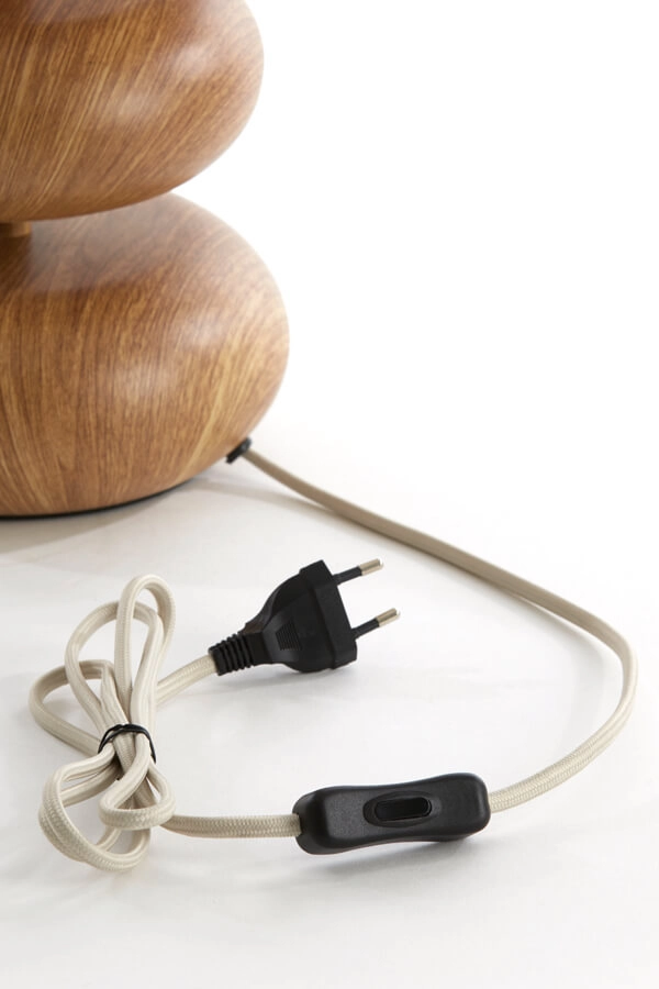 Table lamp Danialo wood with cream 50cm Light & Living 8717807710071