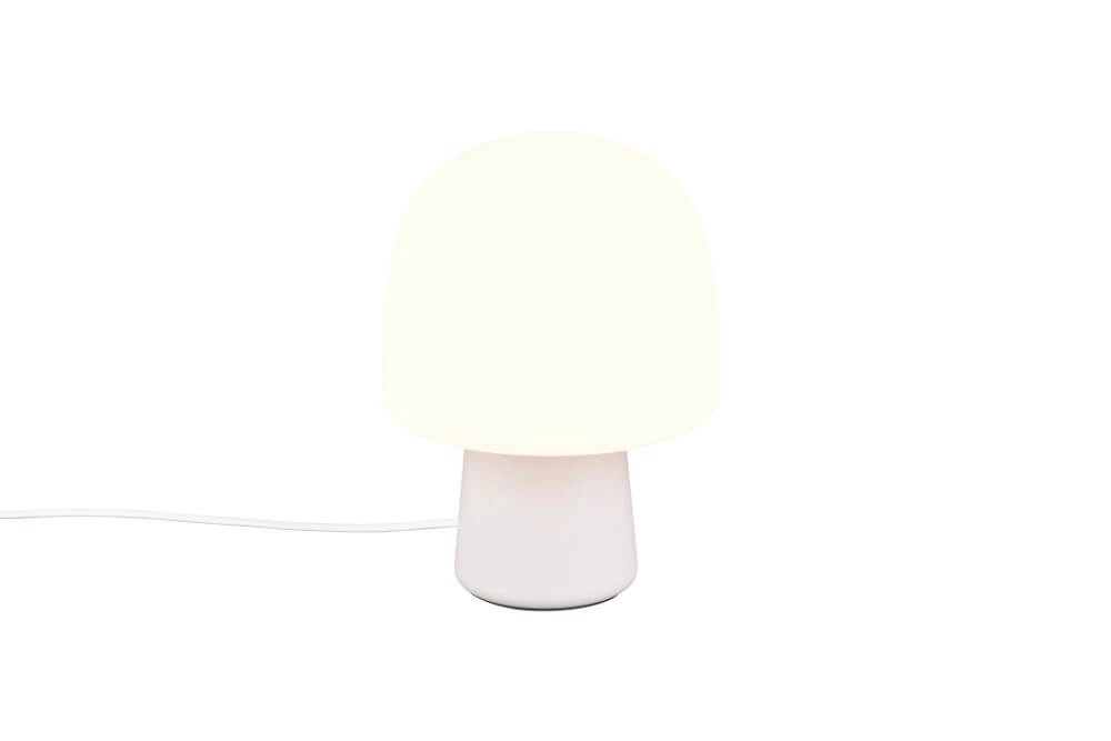 Mushroom table lamp Steen white glass