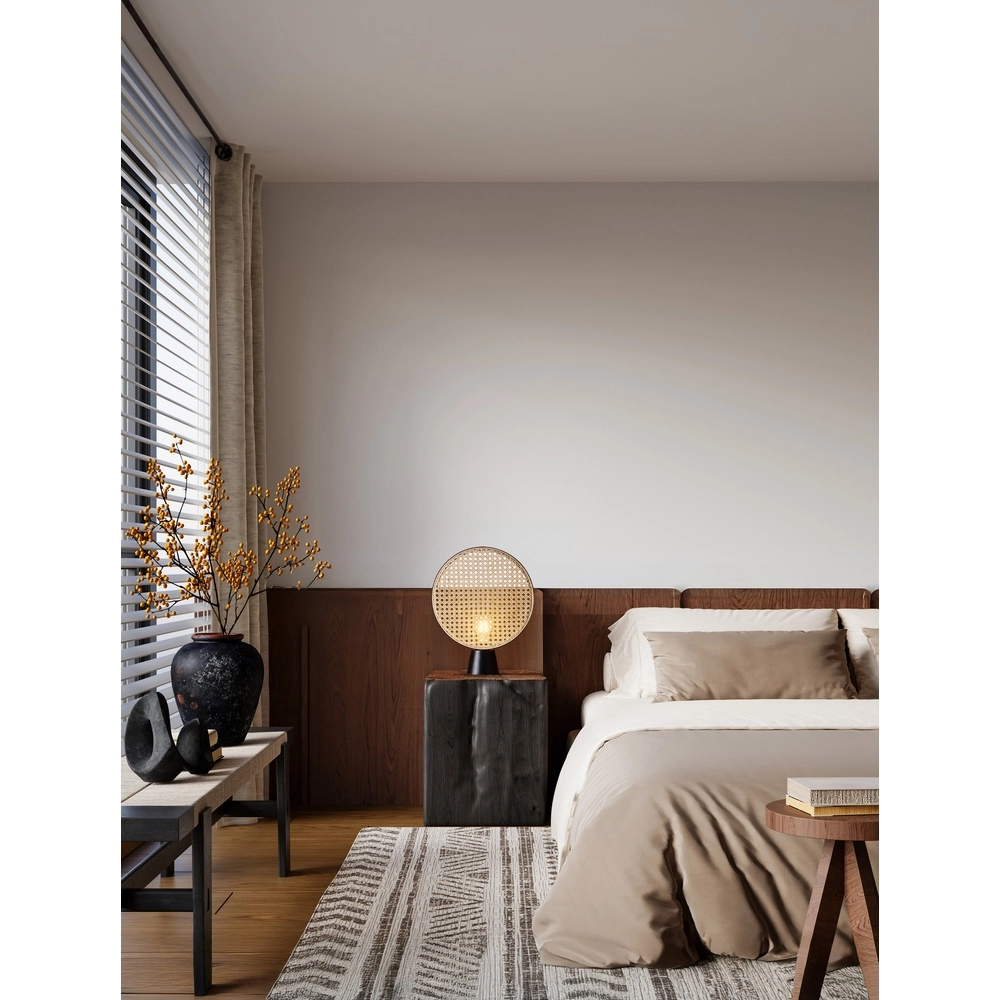 Table lamp Tiera Rattan with black Lyora 5212017477545