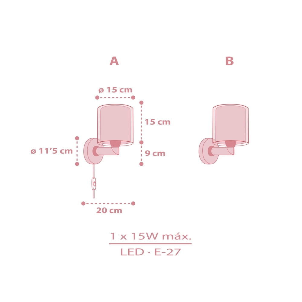 Children's wall lamp Kawaii Friends Pink glow in the dark Dalber 8420406002224