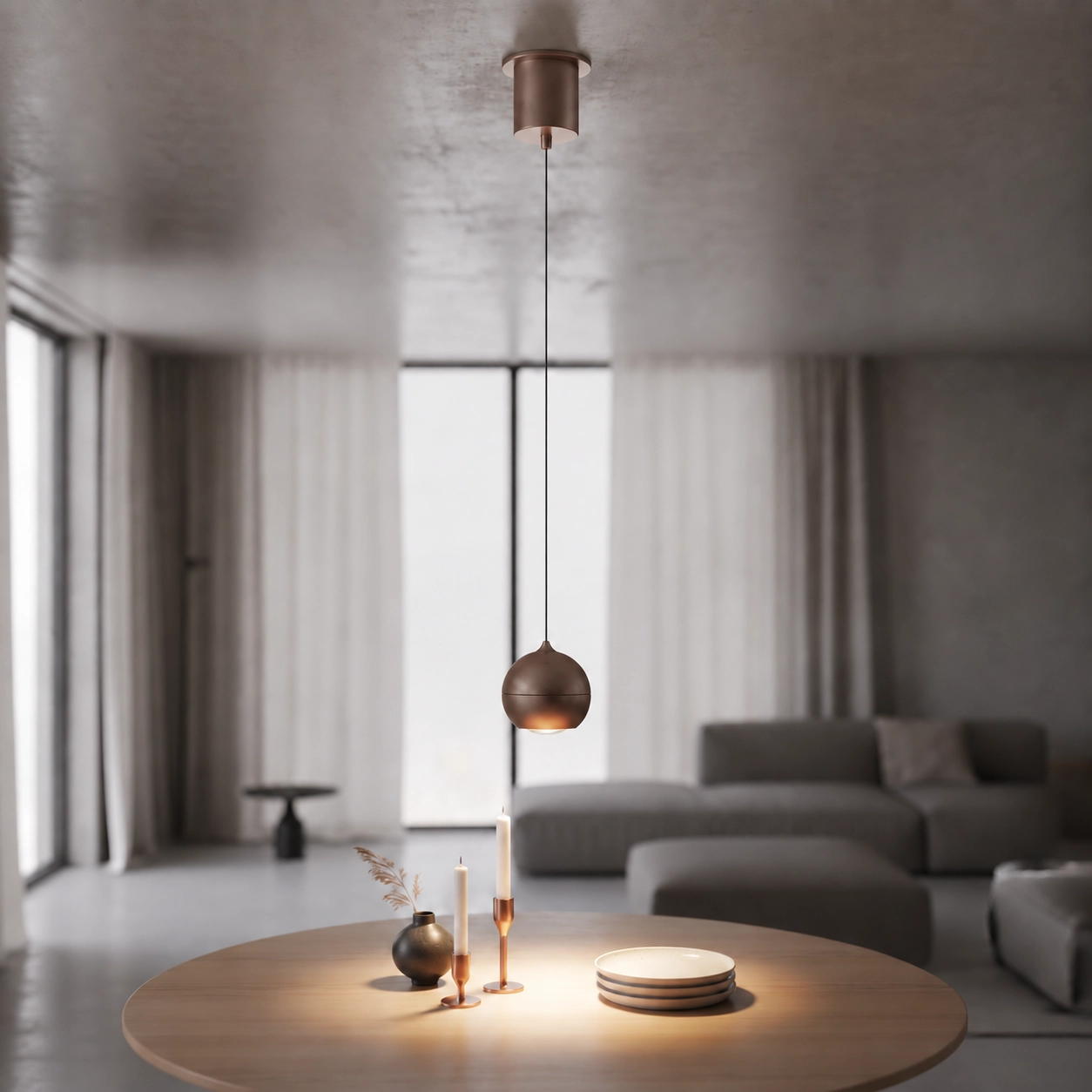 Pendant lamp bulb Miami bronze Ø 10cm