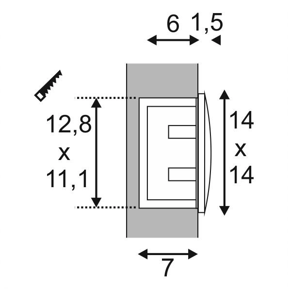Recessed light square Downunder Out L LED anthracite SLV 4024163148146