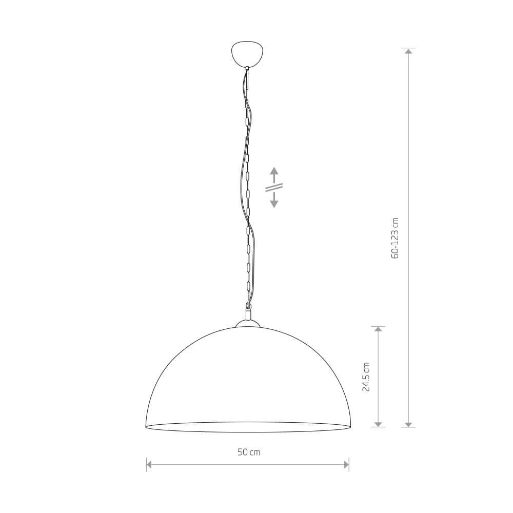 Rusty pendant lamp Hemisphere Rust L Ø 50cm Lyora 5903139636896