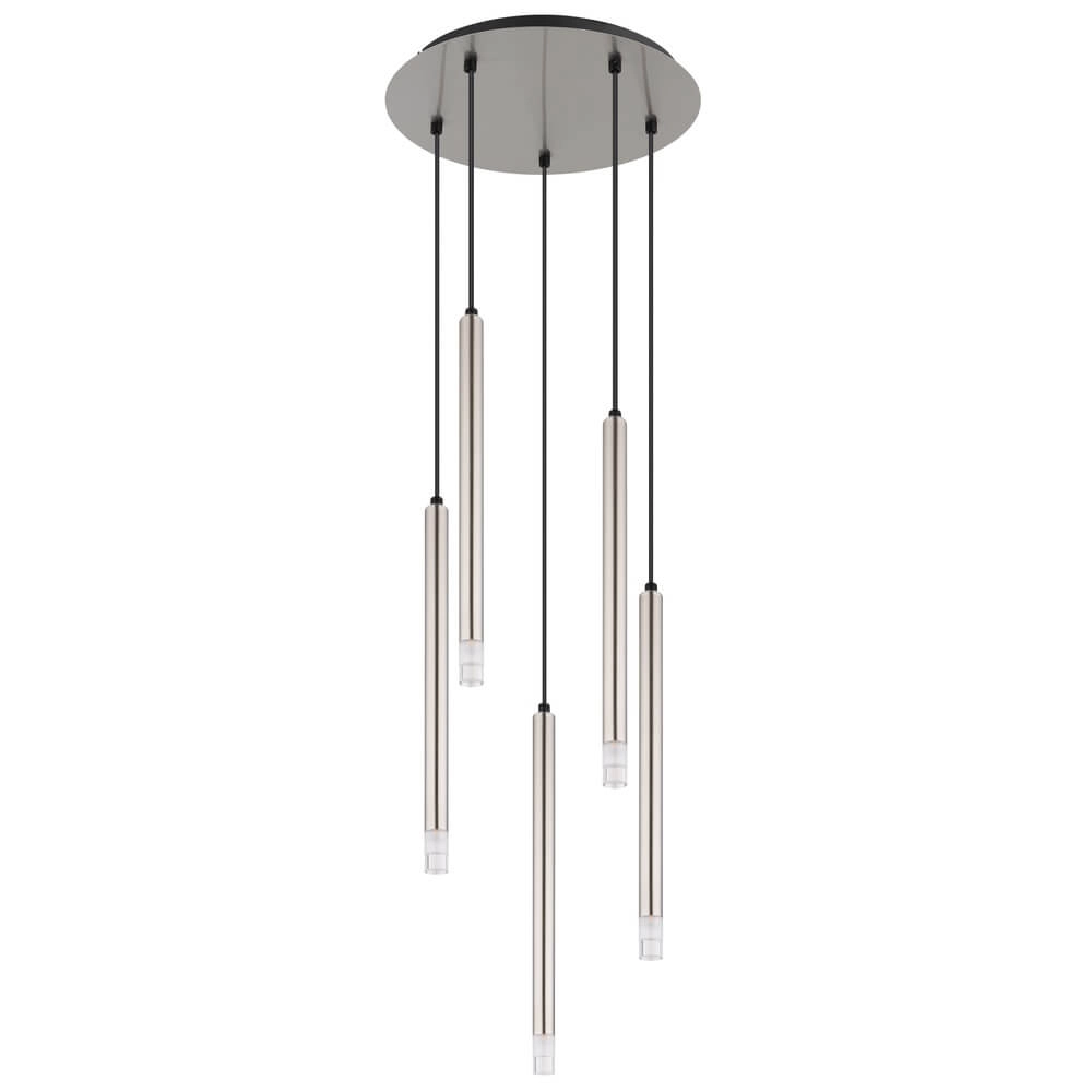 Design pendant lamp Ryan 5-light nickel Globo 9007371475056