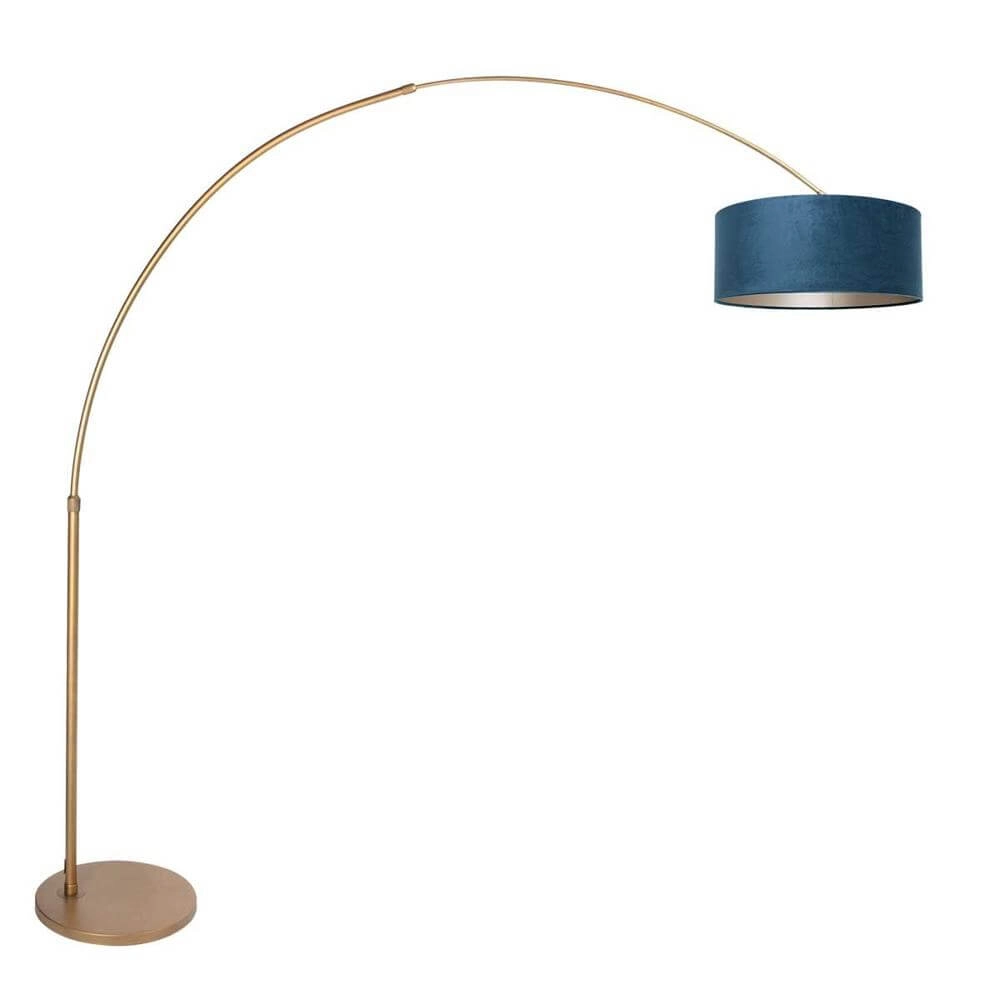 Arc lamp Sparkled Light bronze with blue cap Ø 45cm