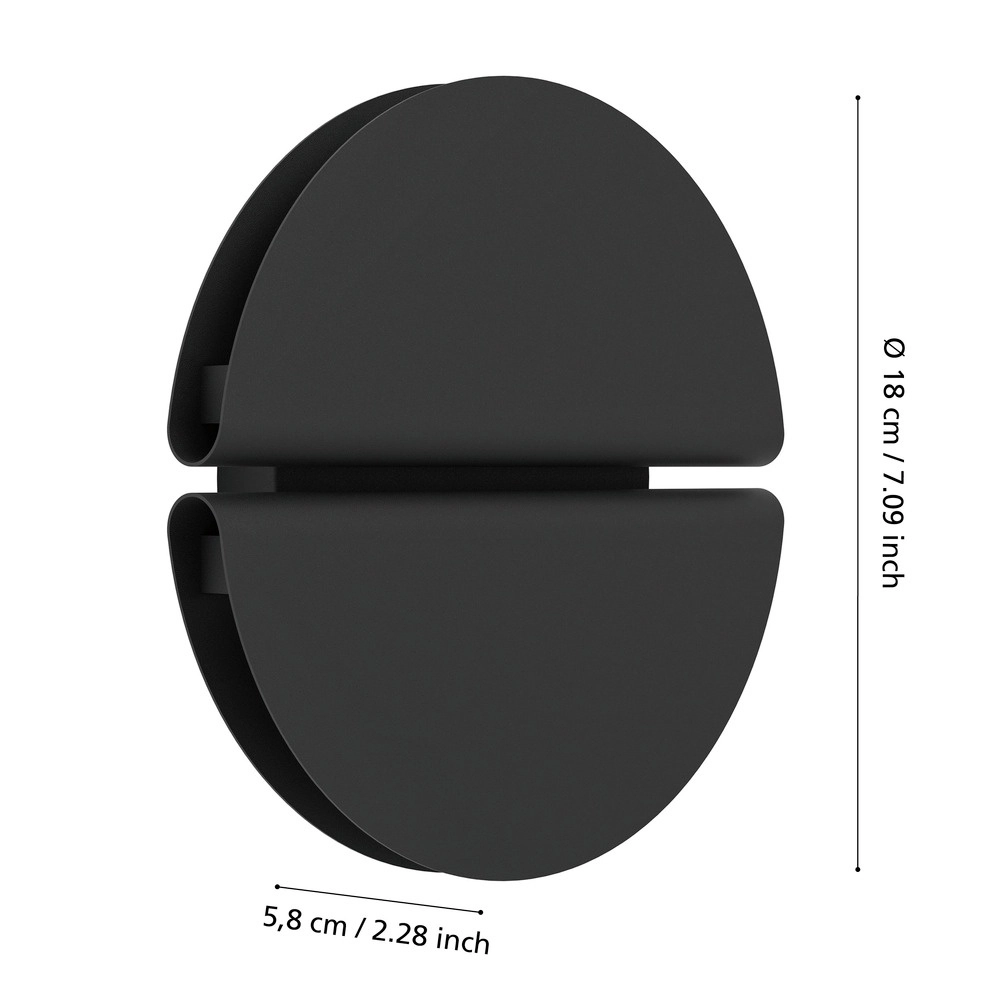 Design wall lamp Pianosa black Eglo 9008606356966