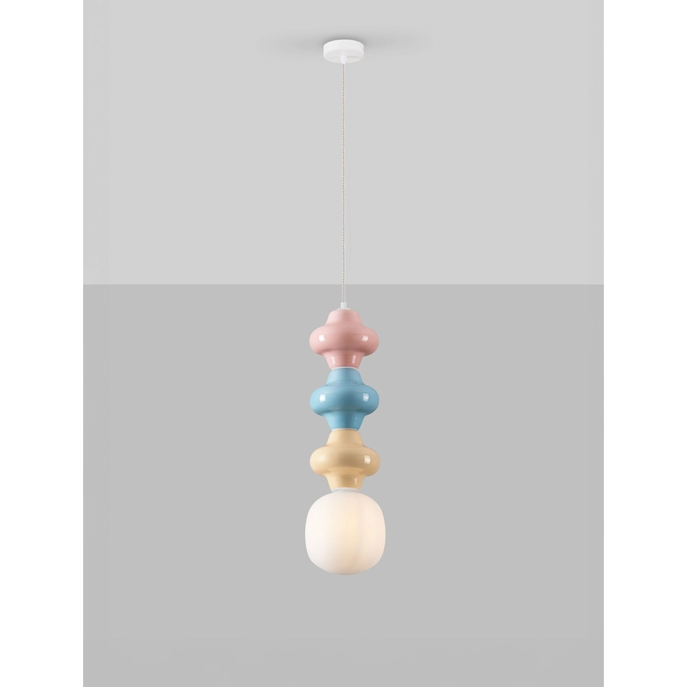 Pendant lamp Clio L colored ceramic with white glass Lyora 5212017461308