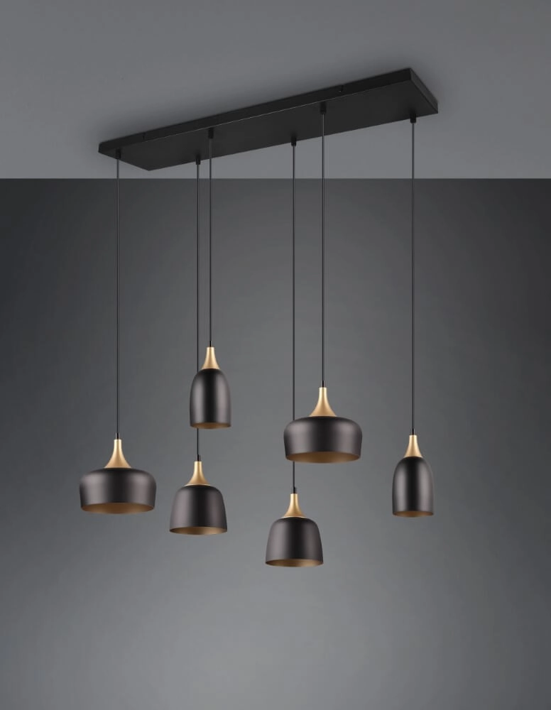 Design hanging lamp Chiraz black 6-light Trio 4017807566864