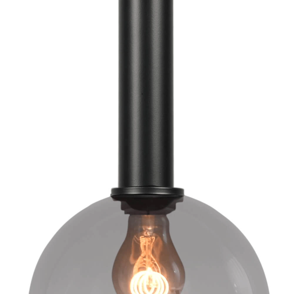 Hanging lamp Ø 20cm Bella 2 Black with smoke glass Masterlight 8718121256382