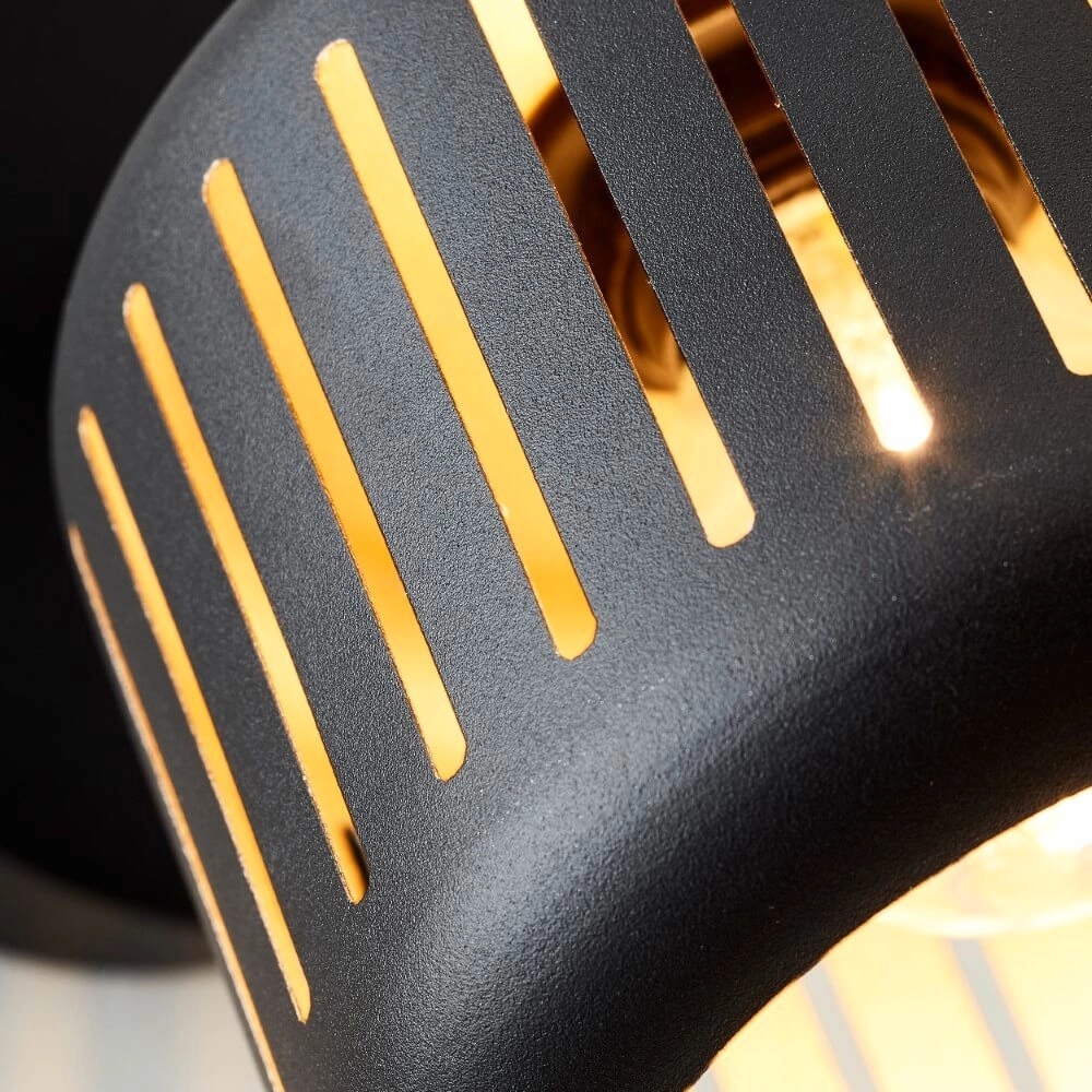 Black wall lamp Tyas black with gold Brilliant 4004353424311