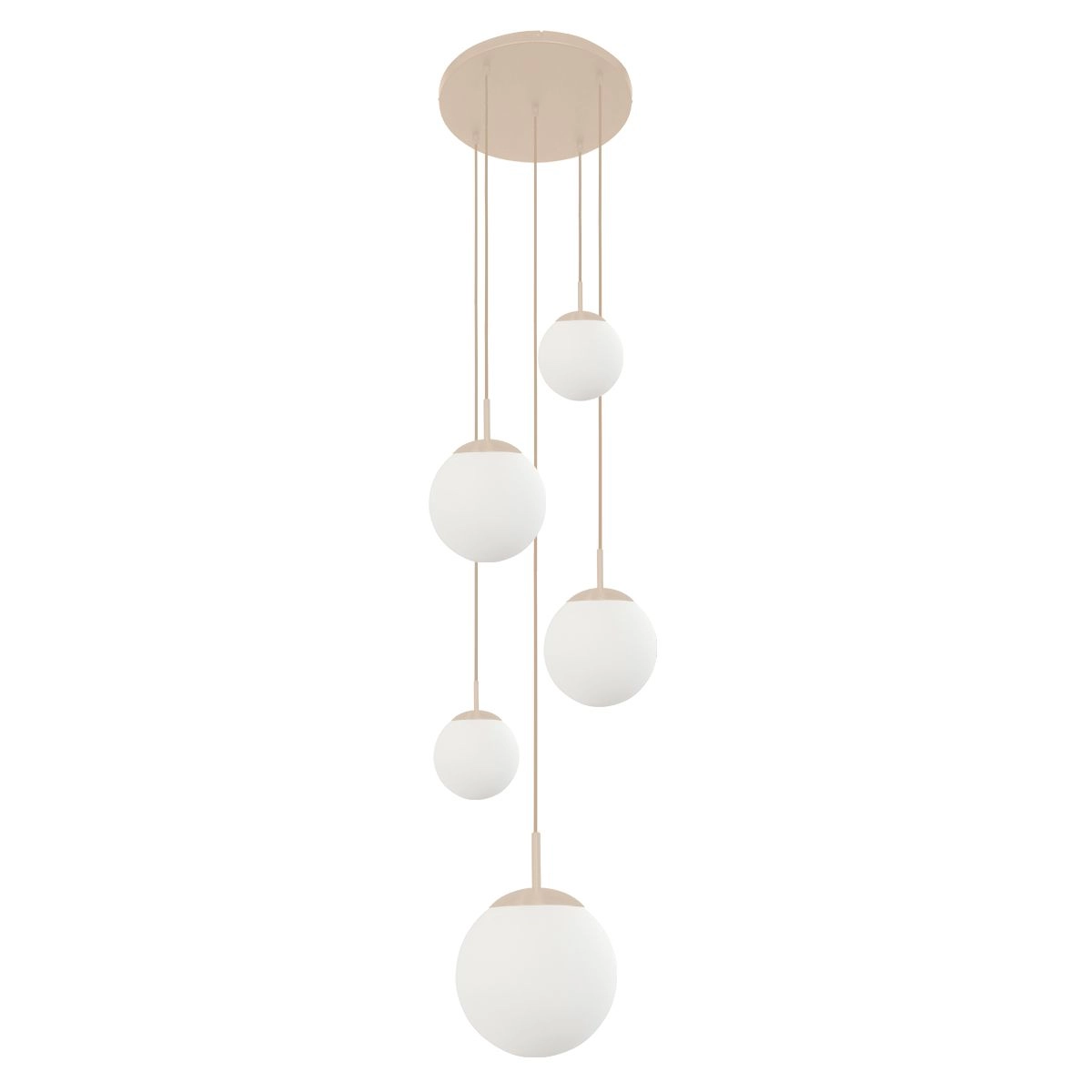 5-light vide pendant lamp Bollique Sand with opal glass Steinhauer 8712746187182