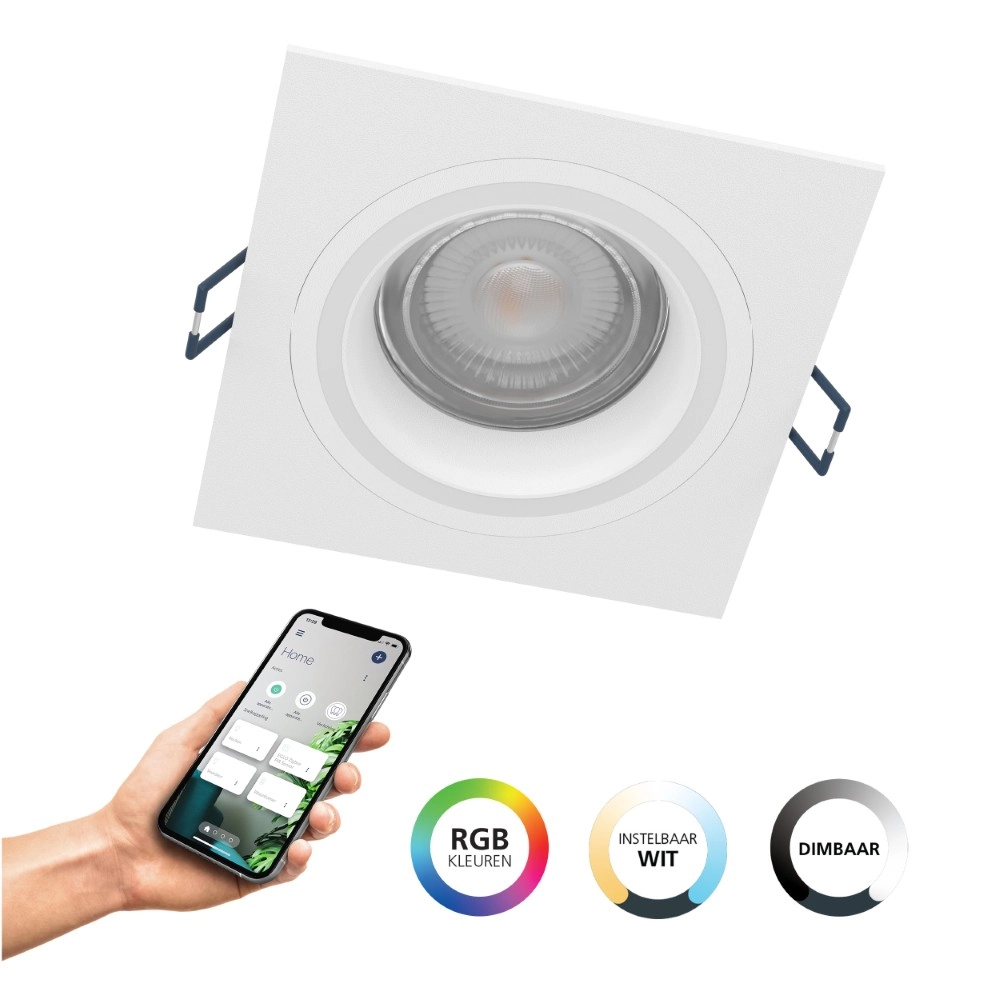 Zigbee recessed spot Carosso-Z White - Square Eglo 9008606259816