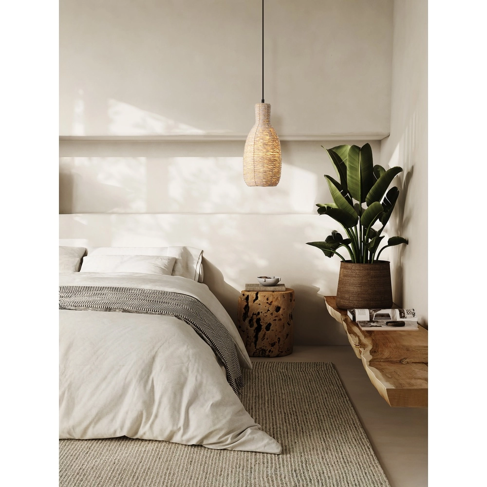 Pendant lamp Ona Ø 18cm rattan Lyora 5212017477538