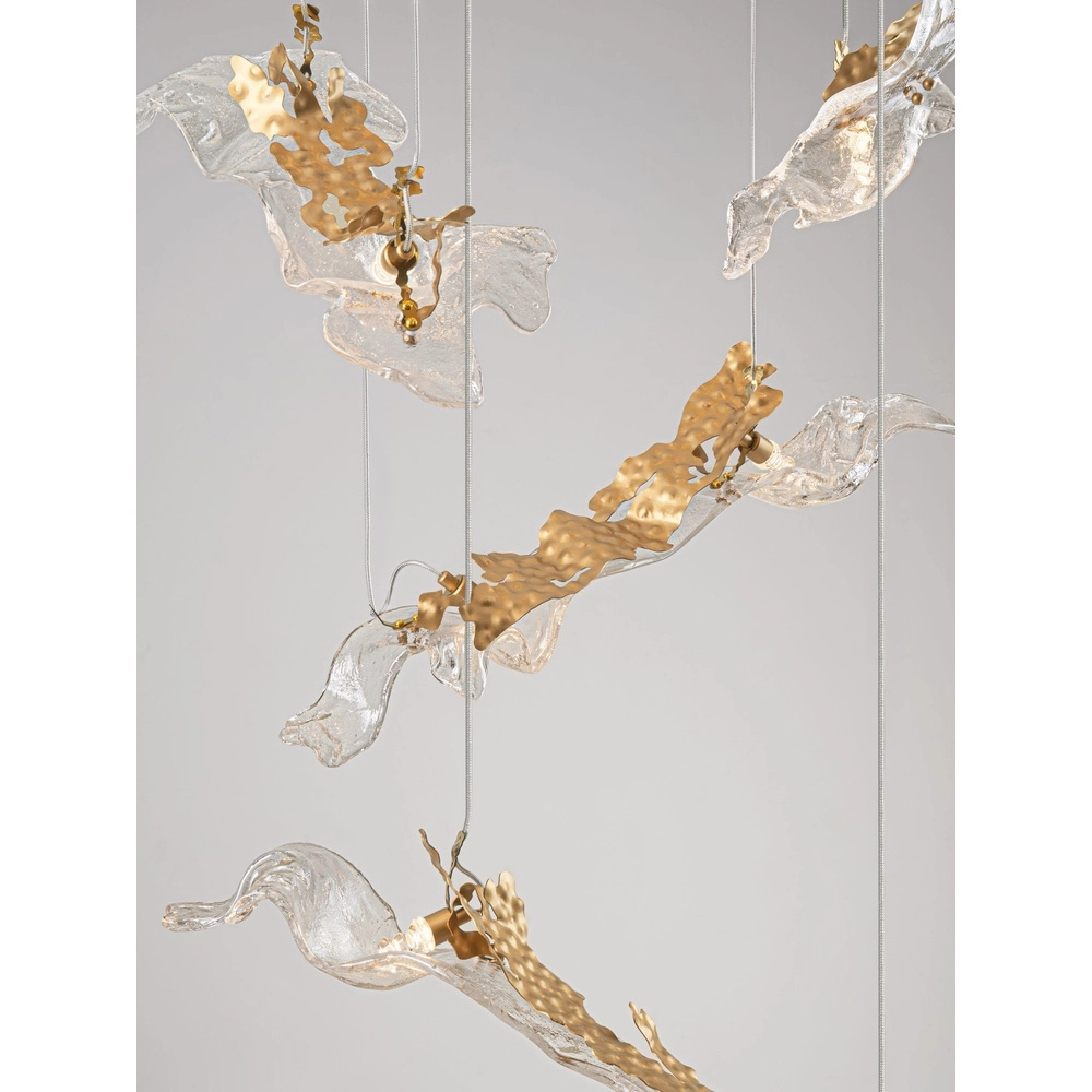Golden pendant lamp Avesa with clear glass Ø 60cm Lyora 5212063500433