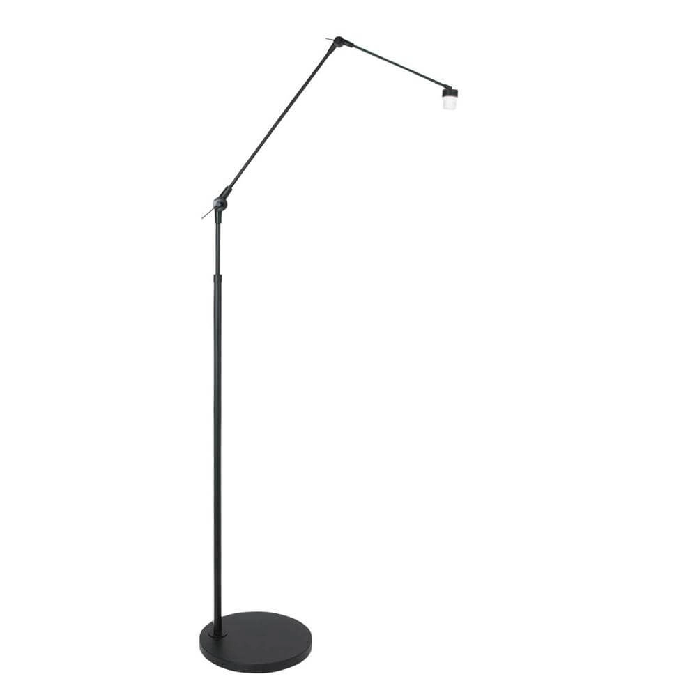 Adjustable floor lamp Prestige Chic black with straw shade Steinhauer 8712746172928