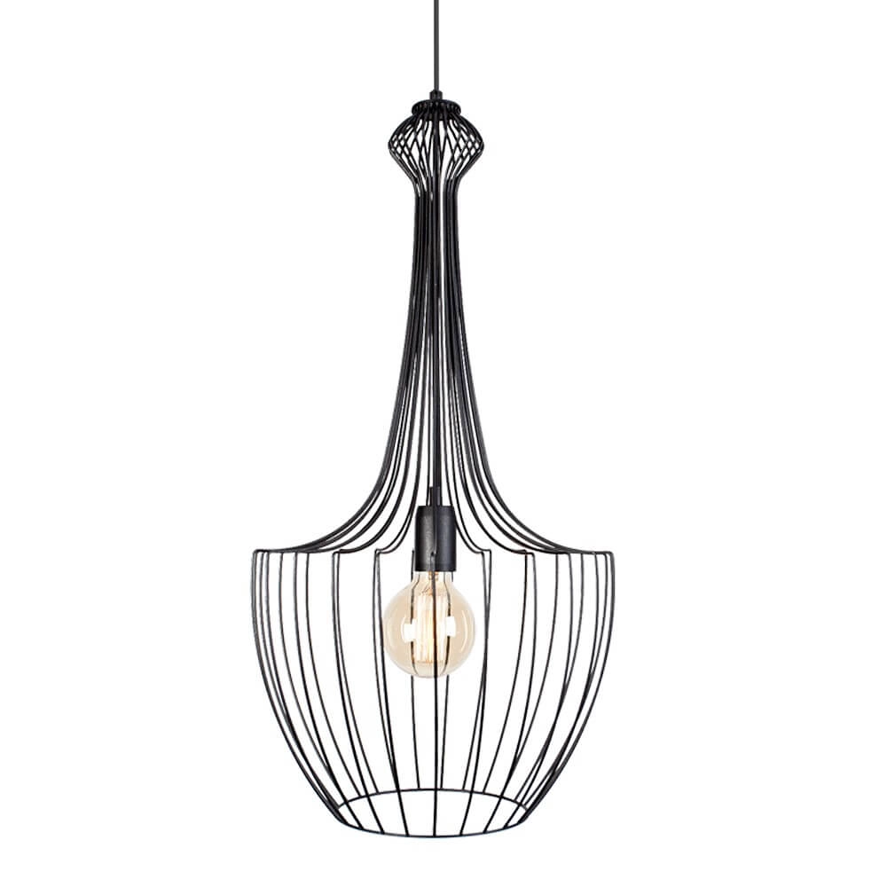 Black wire lamp Luksor Ø 37cm