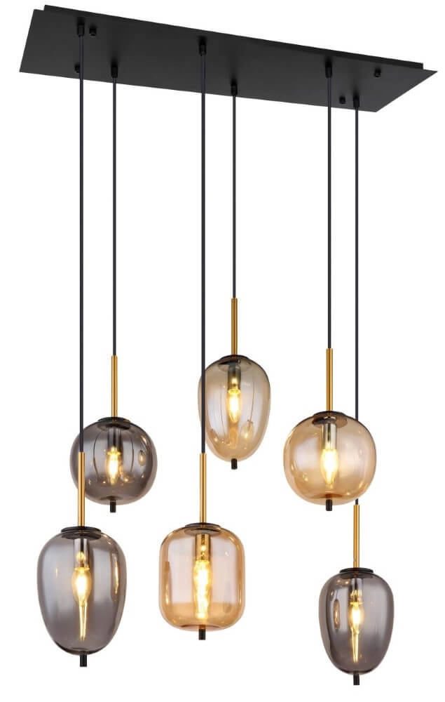 6-light pendant lamp Blacky black