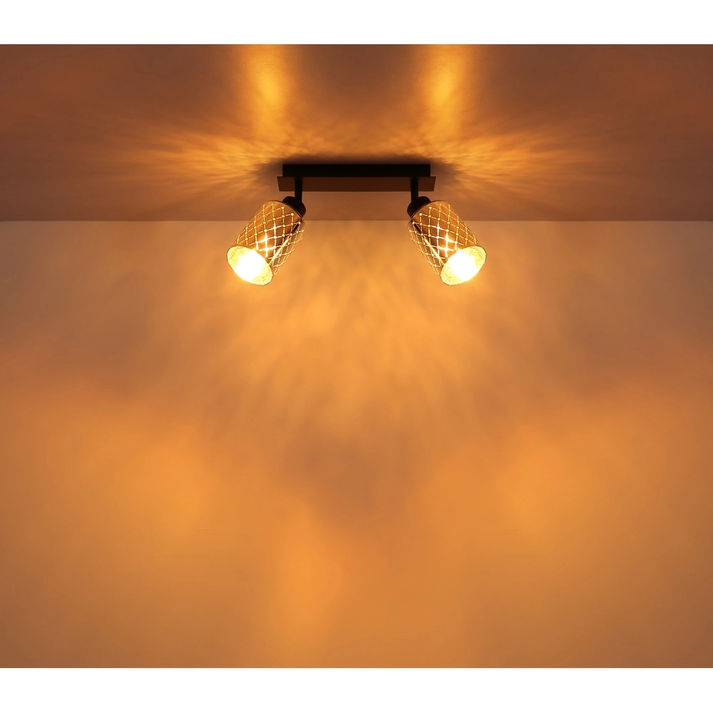 Design ceiling lamp Alonso 2-light black Globo 9007371566259