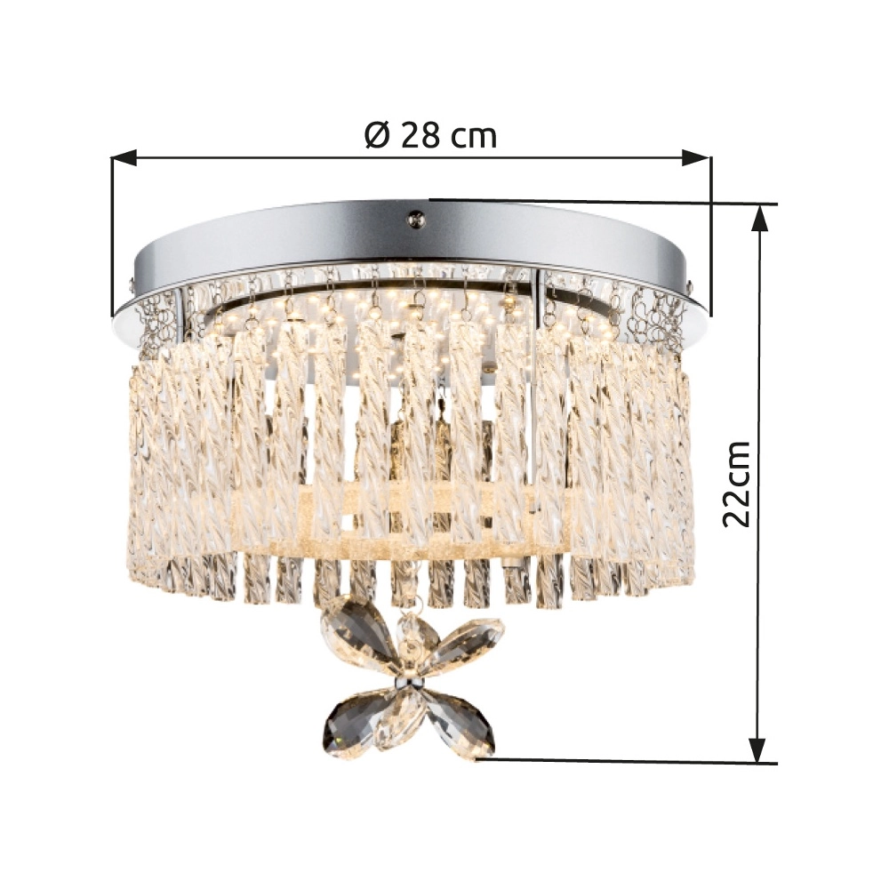 Round ceiling lamp Mathilda chrome Globo 9007371334346
