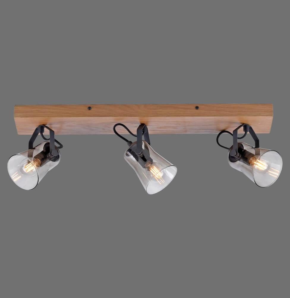 Ceiling lamp Green Langstrom wood 3-light Just Light 4043689994884