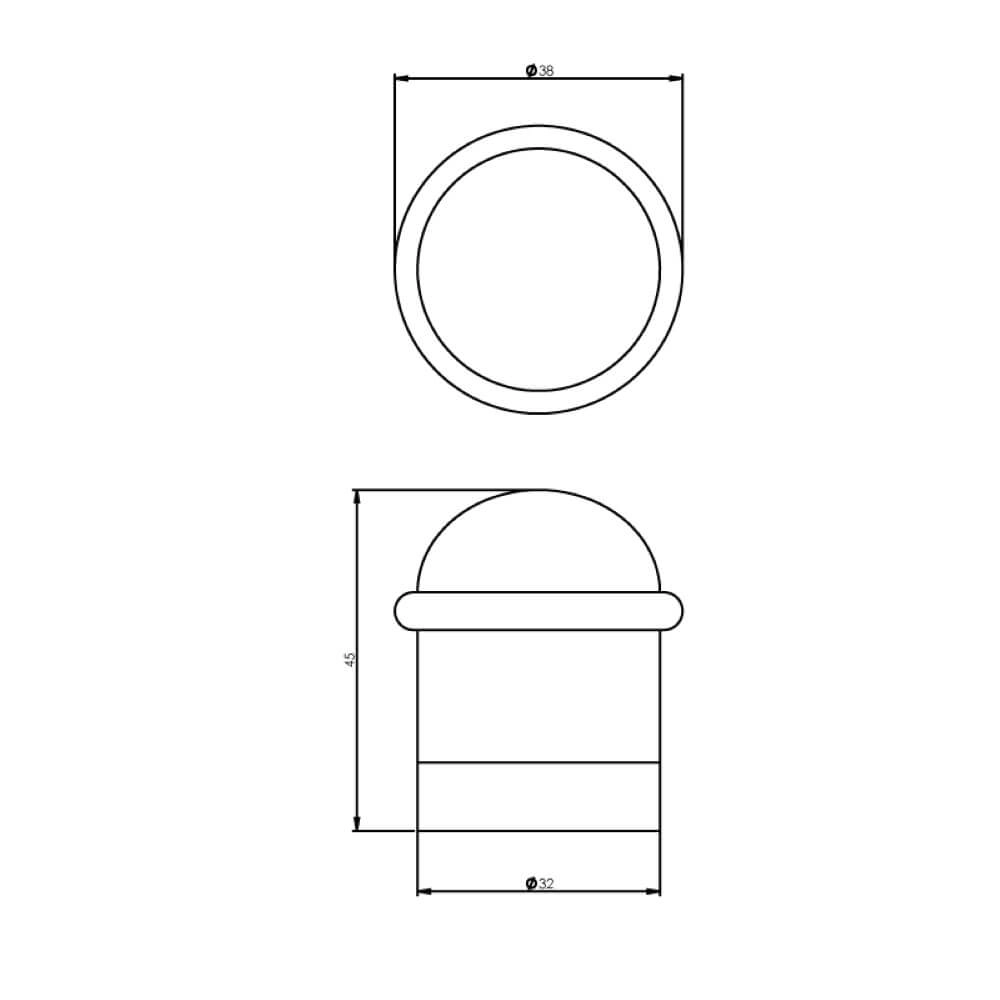 Round door stopper Stelo black Intersteel 8714186088937