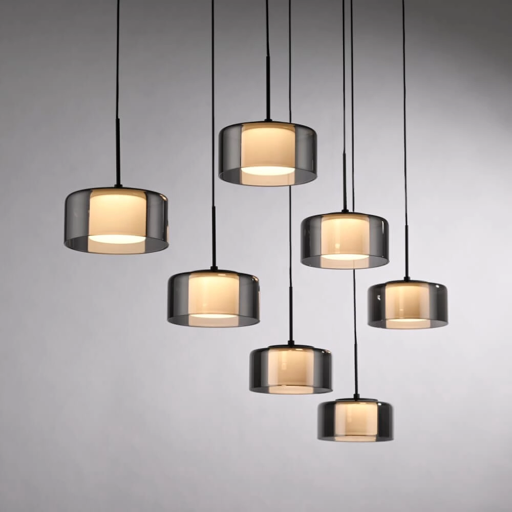 7-light pendant lamp Rika black Paul Neuhaus 4012248383094