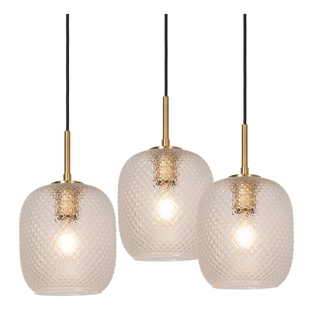 Sleek pendant lamp Alicent Gold 3-light Lucide 5411212032164