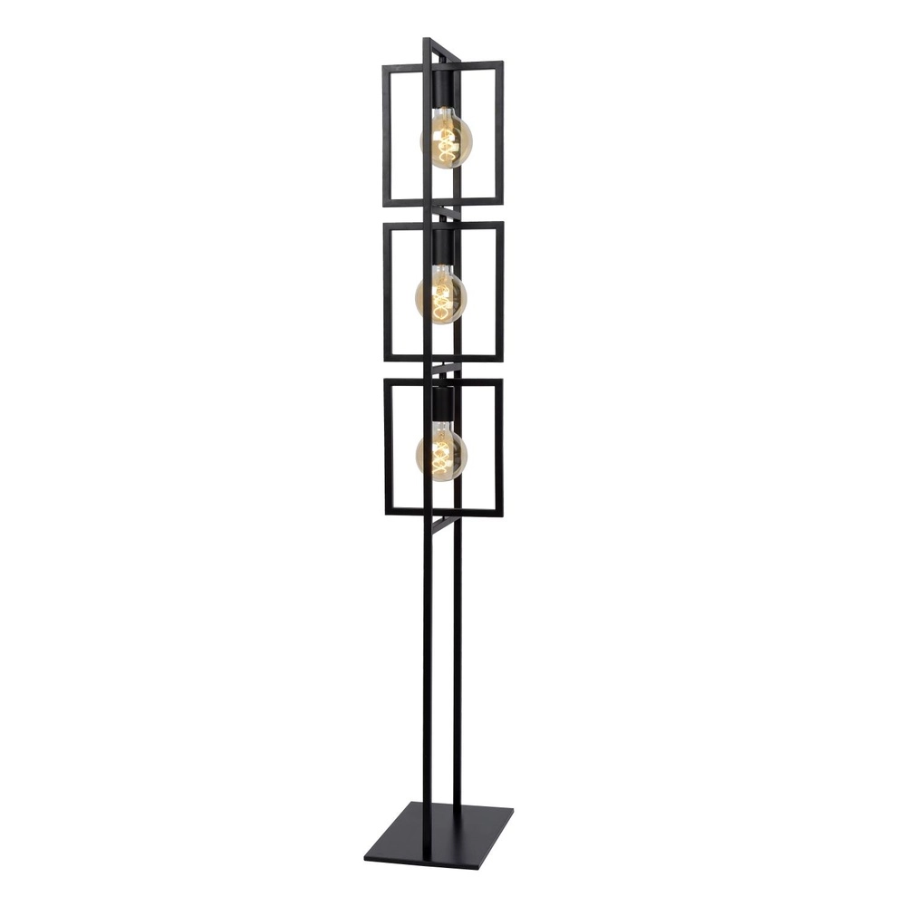 Floor lamp Luuk 3-light black Lucide 5411212010858