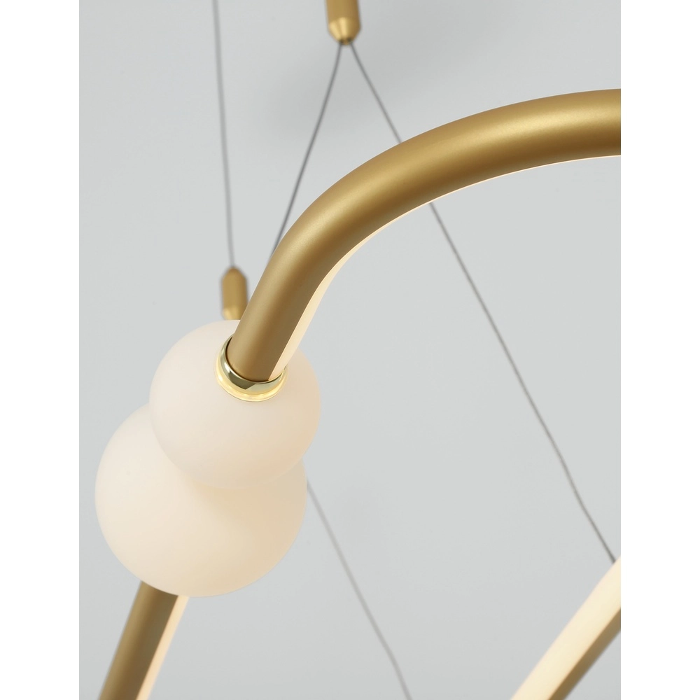 Pendant lamp Celia Gold with white oval Lyora 5212017429346