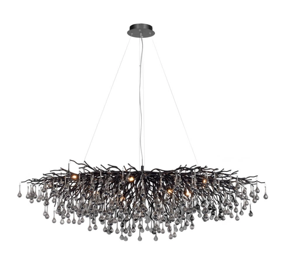 Large chandelier Icicle black Paul Neuhaus 4012248377543