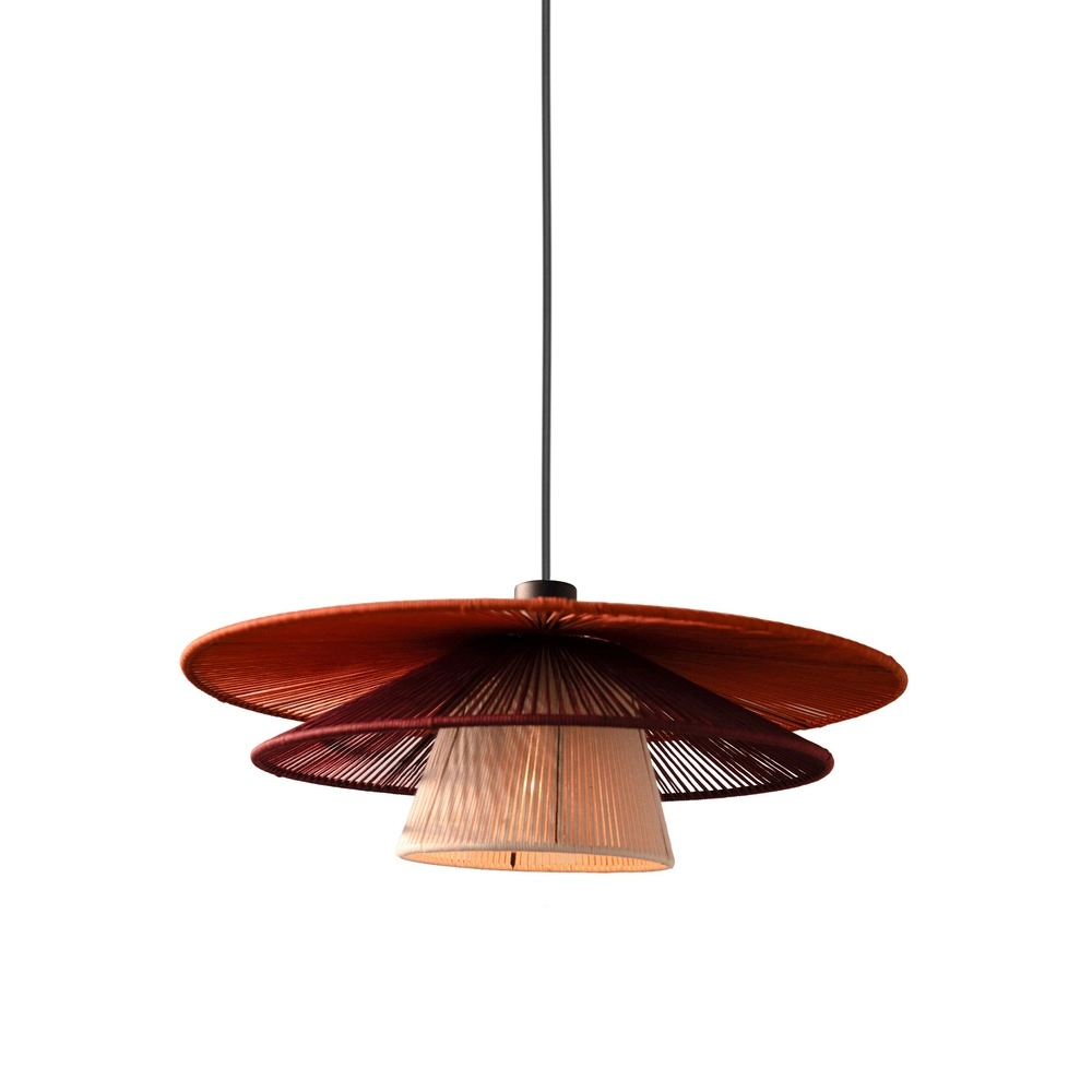 Wire pendant lamp Pignona Ø 32cm coloured