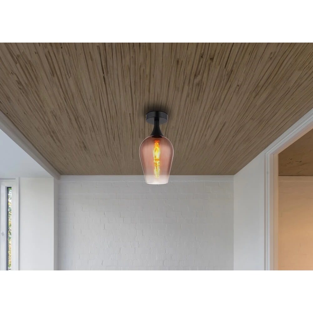 Ceiling lamp Lavus red glass Ø 15cm Globo 9007371465200