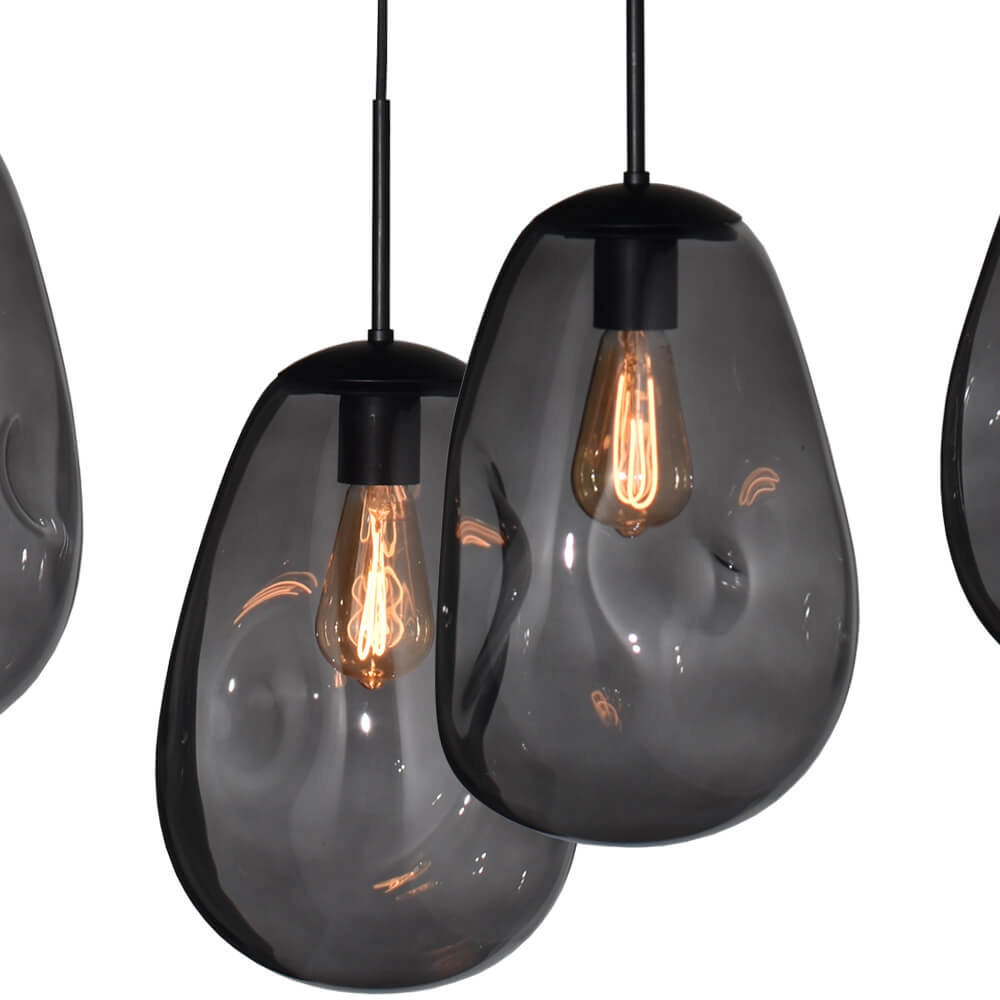 Hanging lamp Lava 6x smoke glass Ø 22.5cm Masterlight 8718121286235