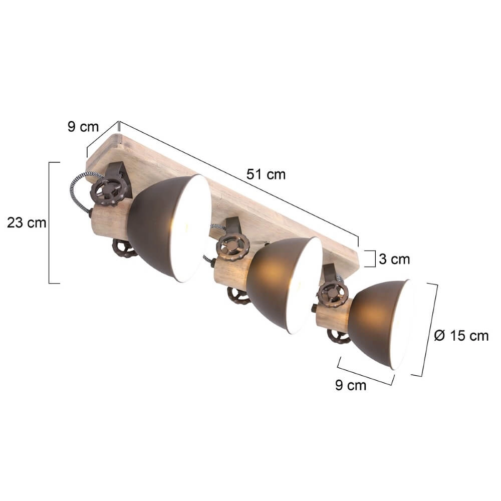 Anthracite surface-mounted spotlight Gearwood Steinhauer 8712746129243