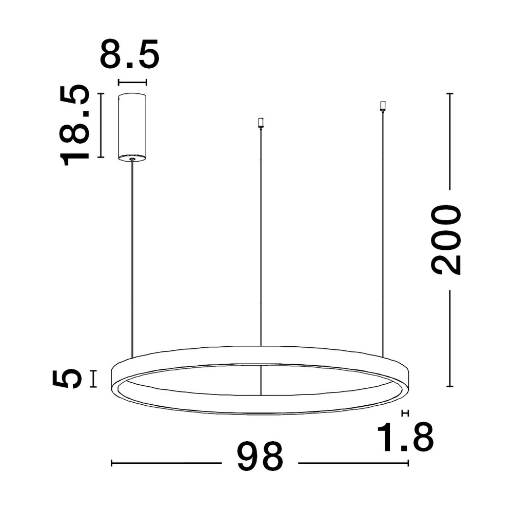 Design pendant lamp Elowen white Ø 98cm Lyora 5212017439123