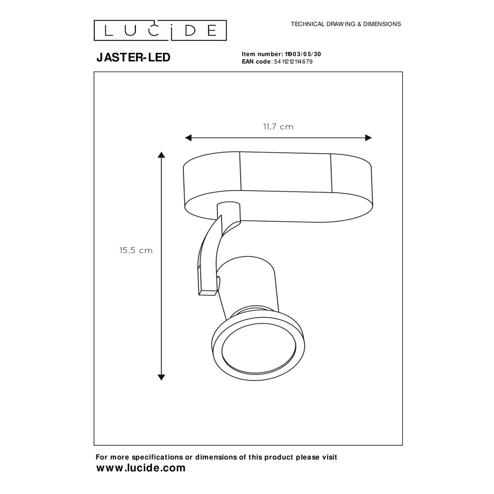 Ceiling light Jaster-Led Black Lucide 5411212114679