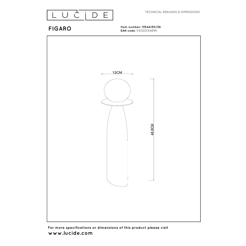 Unique table lamp Figaro 48cm Lucide 5411212134899