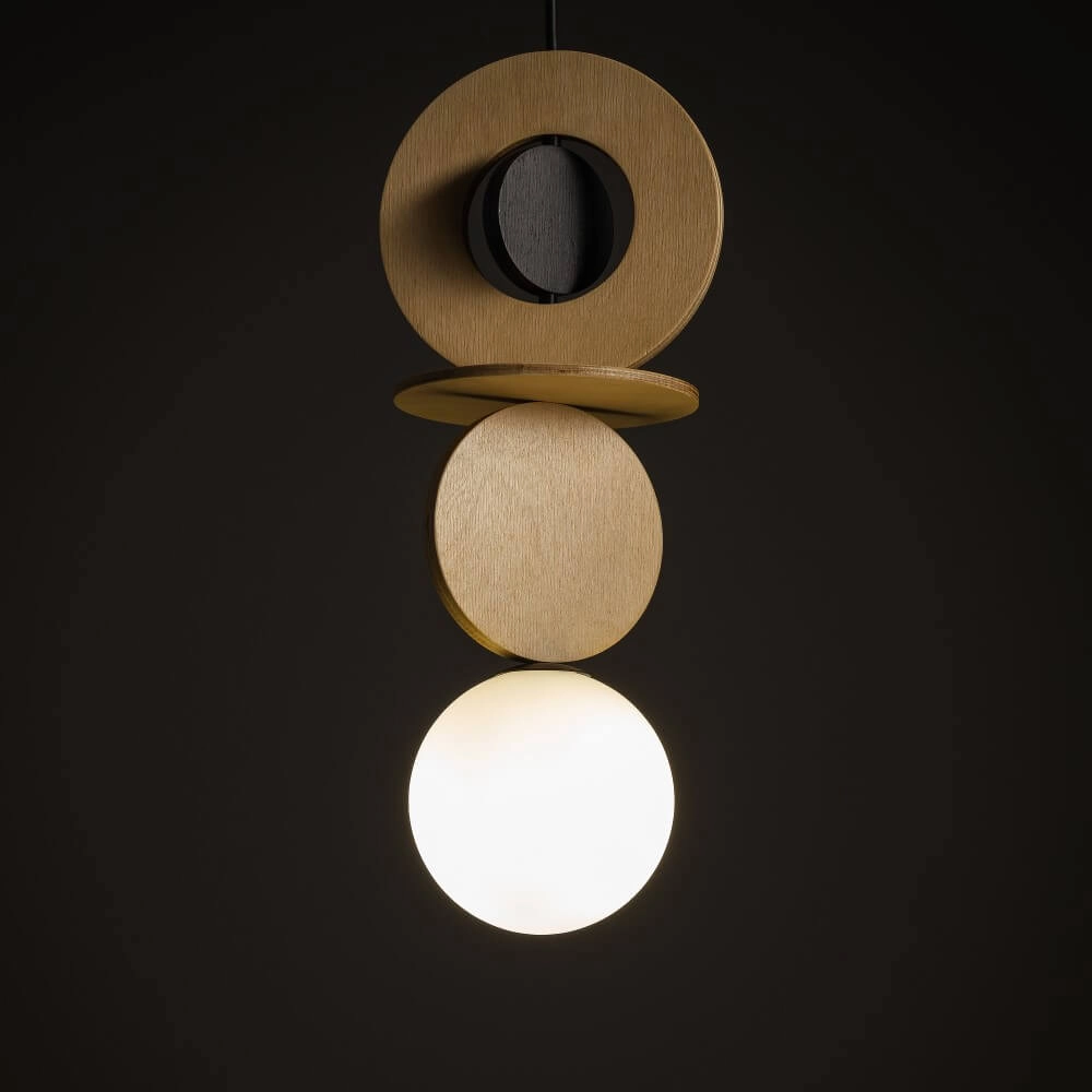 Design pendant lamp Drops Wood A 1-light wood Lyora 5903139111737