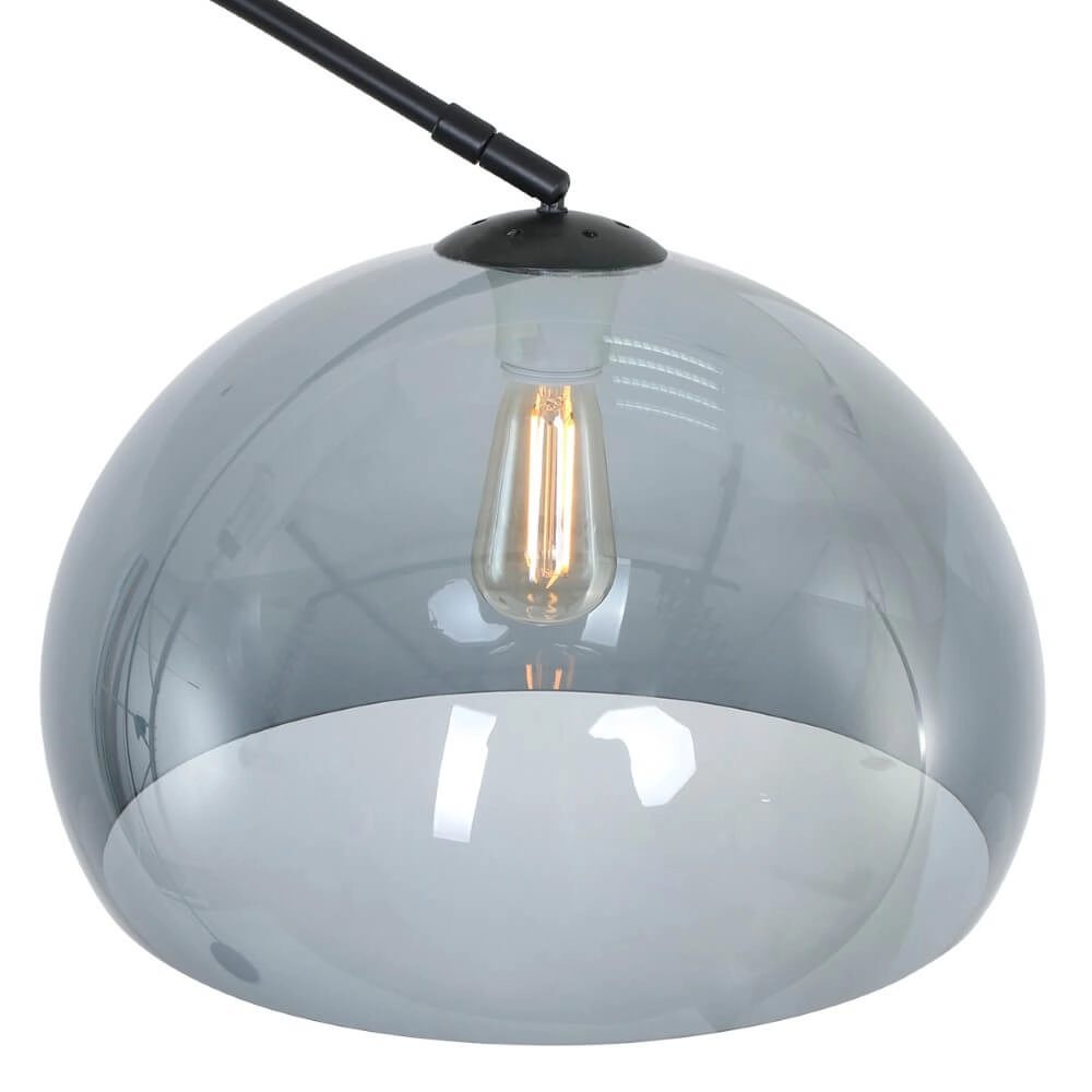 Arc lamp Stresa black with smoke glass Steinhauer 8712746116489