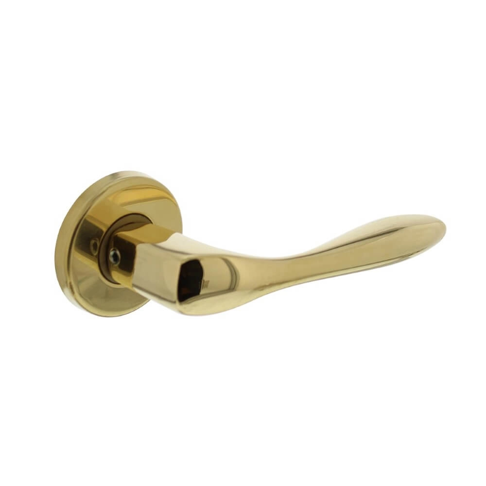 Classic door handle Banaan brass unlacquered