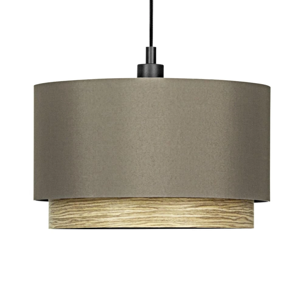 Hanging lamp Marchena cappucino with wood - Ø 48cm