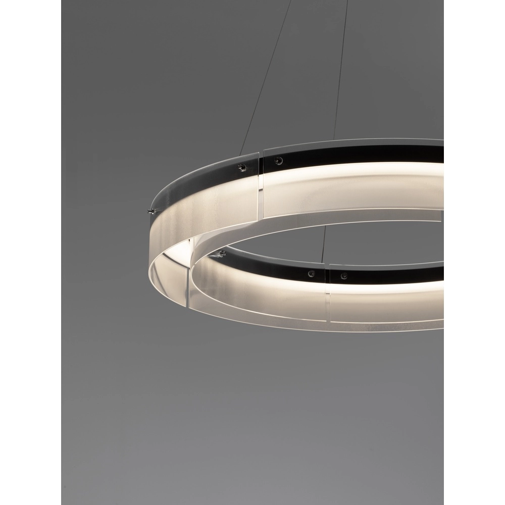 Design pendant lamp Pauline black with glass Ø 85cm Lyora 5212017445391