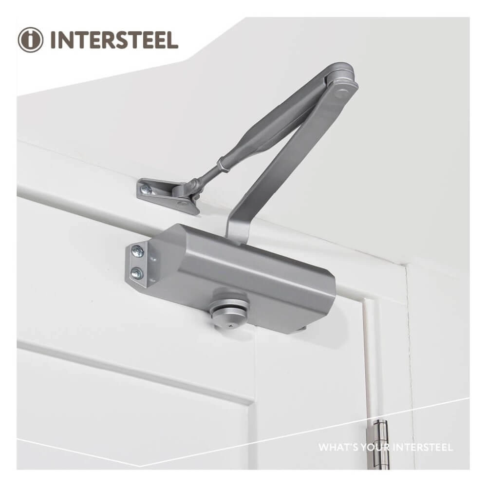 Door closer Closura with scissor arm DR 122 stainless steel Intersteel 8714186391365