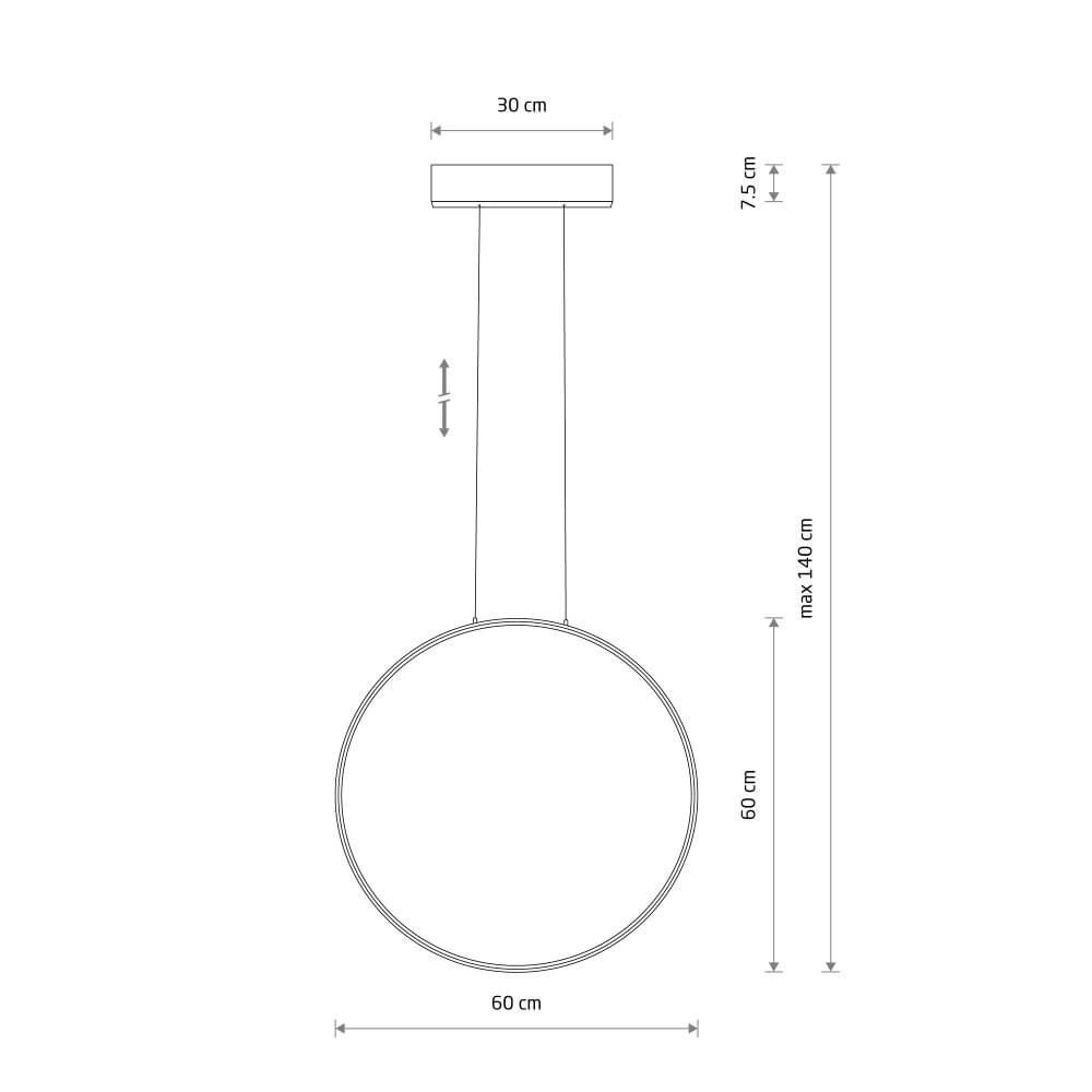 Design pendant lamp Circolo M LED vertical Lyora 5903139114011