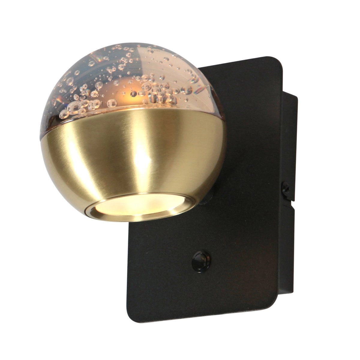 Led wall lamp Belluno brass with glass - dimmable